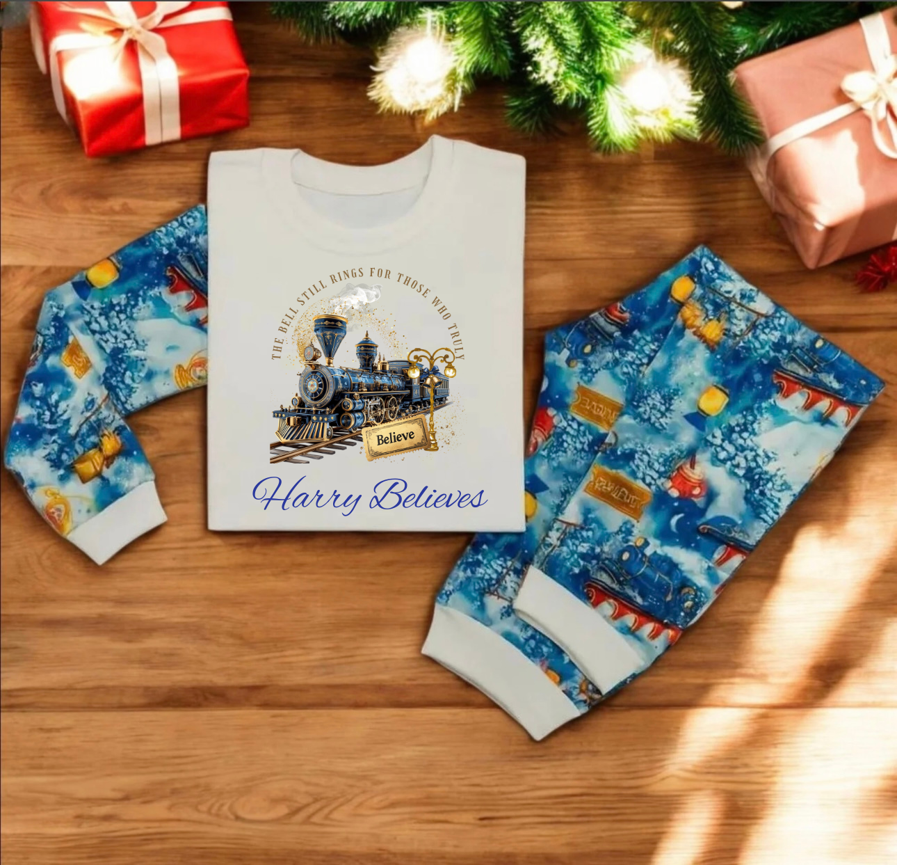 Polar Express Inspired Personalised Christmas Pyjamas