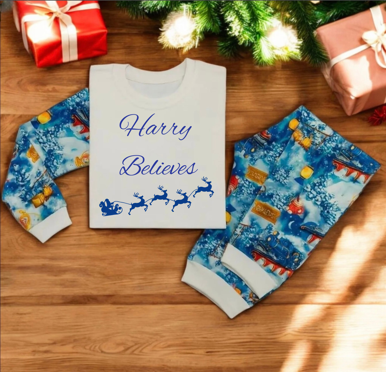 Polar Express Inspired Personalised Christmas Pyjamas